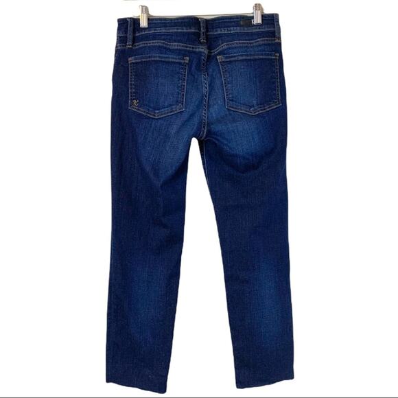 Kut from the Kloth Diana Skinny Mid Rise Raw Hem Dark Wash Jeans Women's Size 6 - Picture 2 of 8